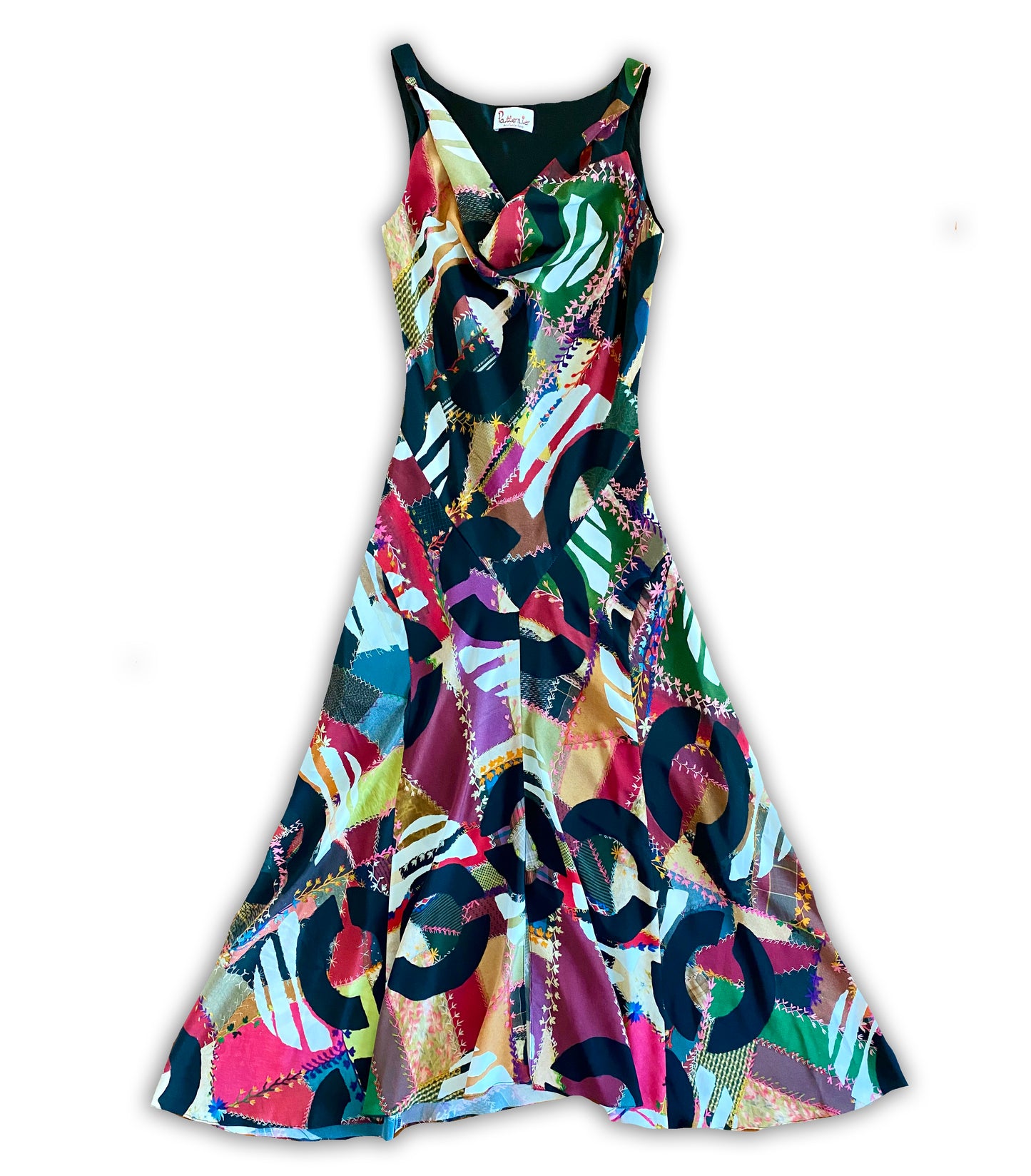 Circumvent the Traditional Patchworked Pieced Silk Dress
