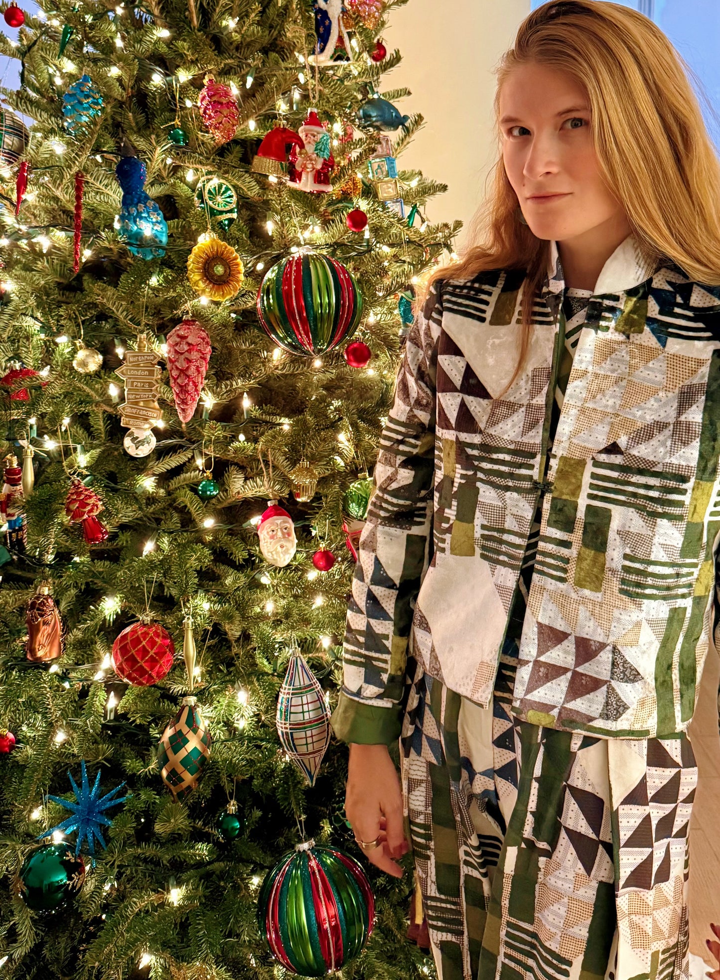 Urban Cross-Over in Forest Greens Velvet Jacket