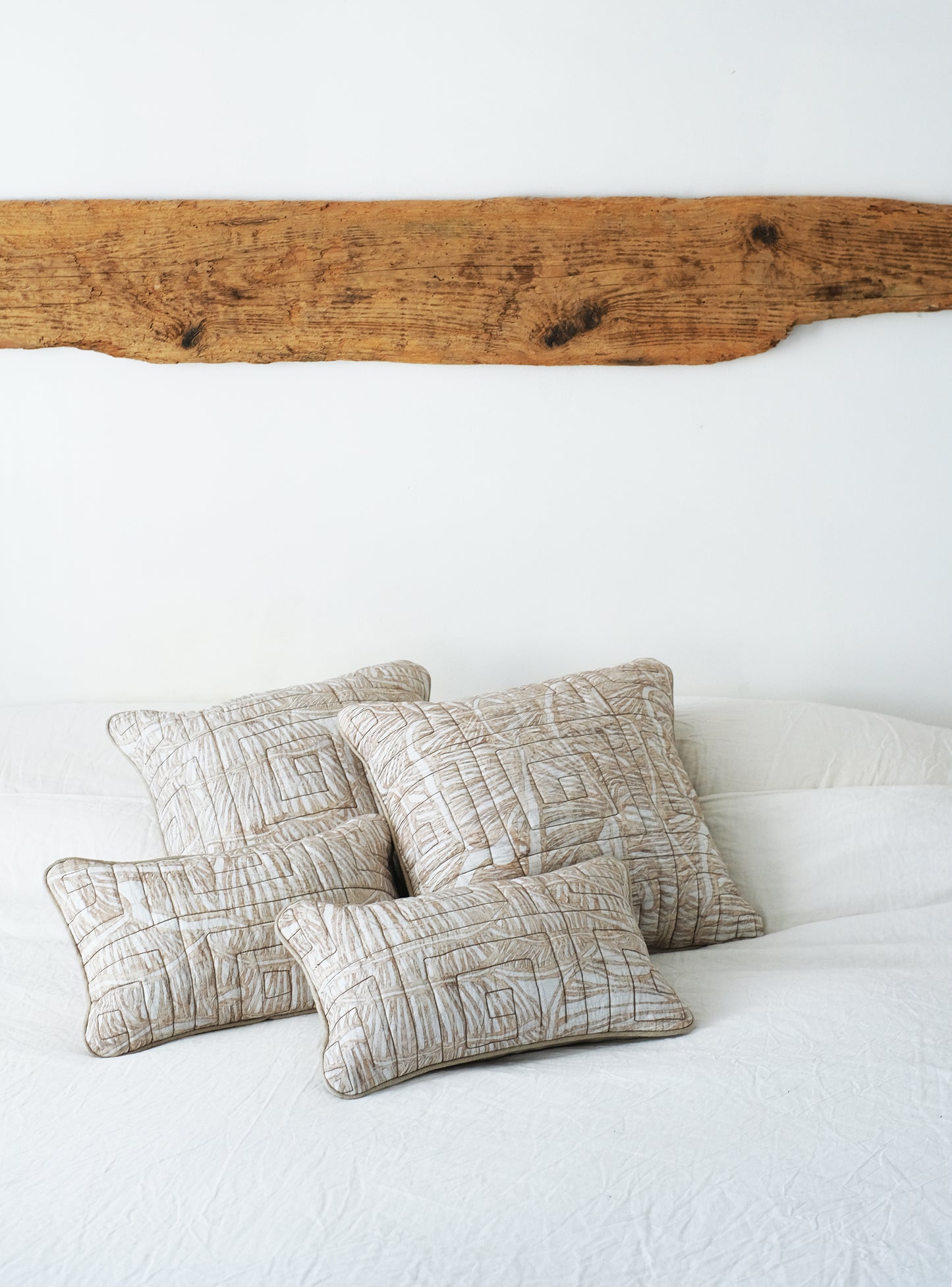 Serene Maximalism Quilted Lumbar Decorative Pillow