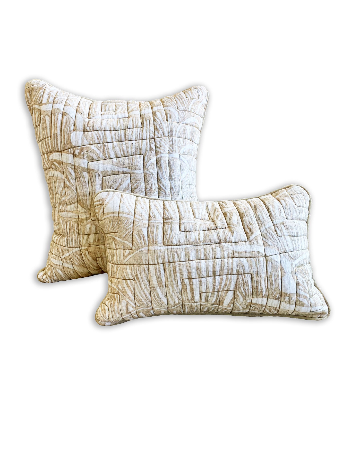 Serene Maximalism Quilted Lumbar Decorative Pillow