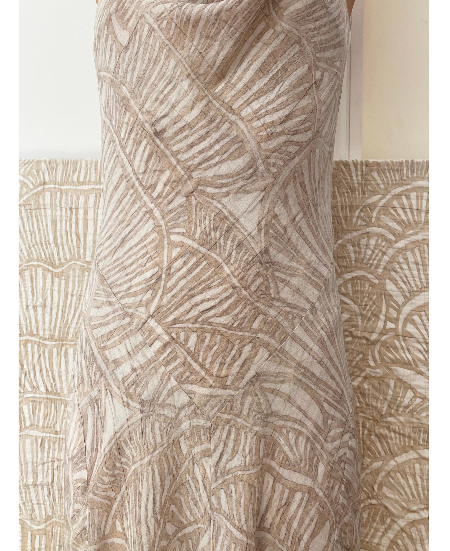 Serene Maximalism Patchworked Pieced Silk Dress