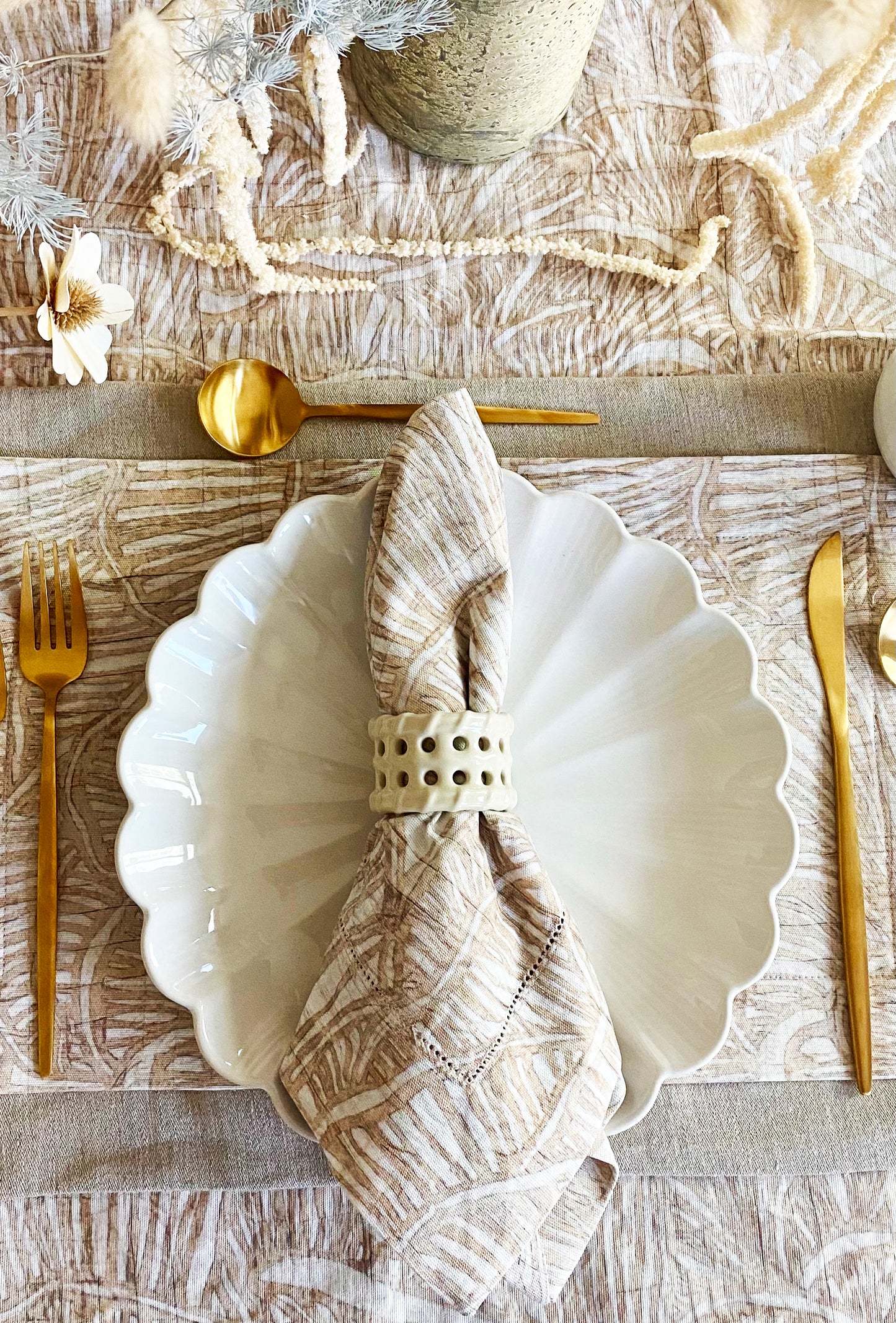 Serene Maximalism Hem-Stitch Napkin