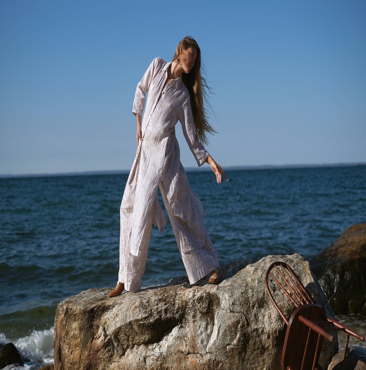 Serene Maximalism Gauze Panel Tunic