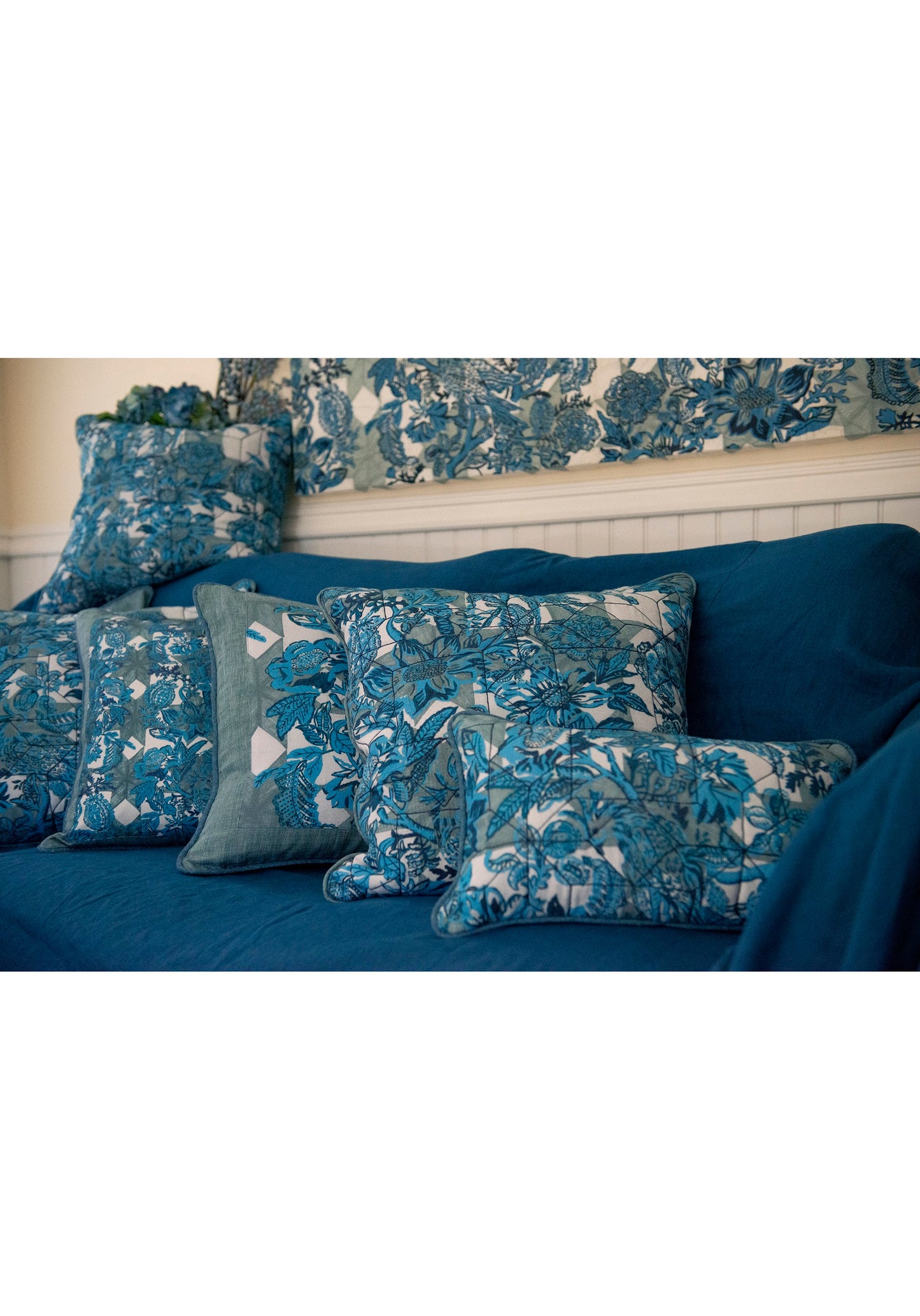 Whimsi Small Scale Silk Applique Decorative Pillow