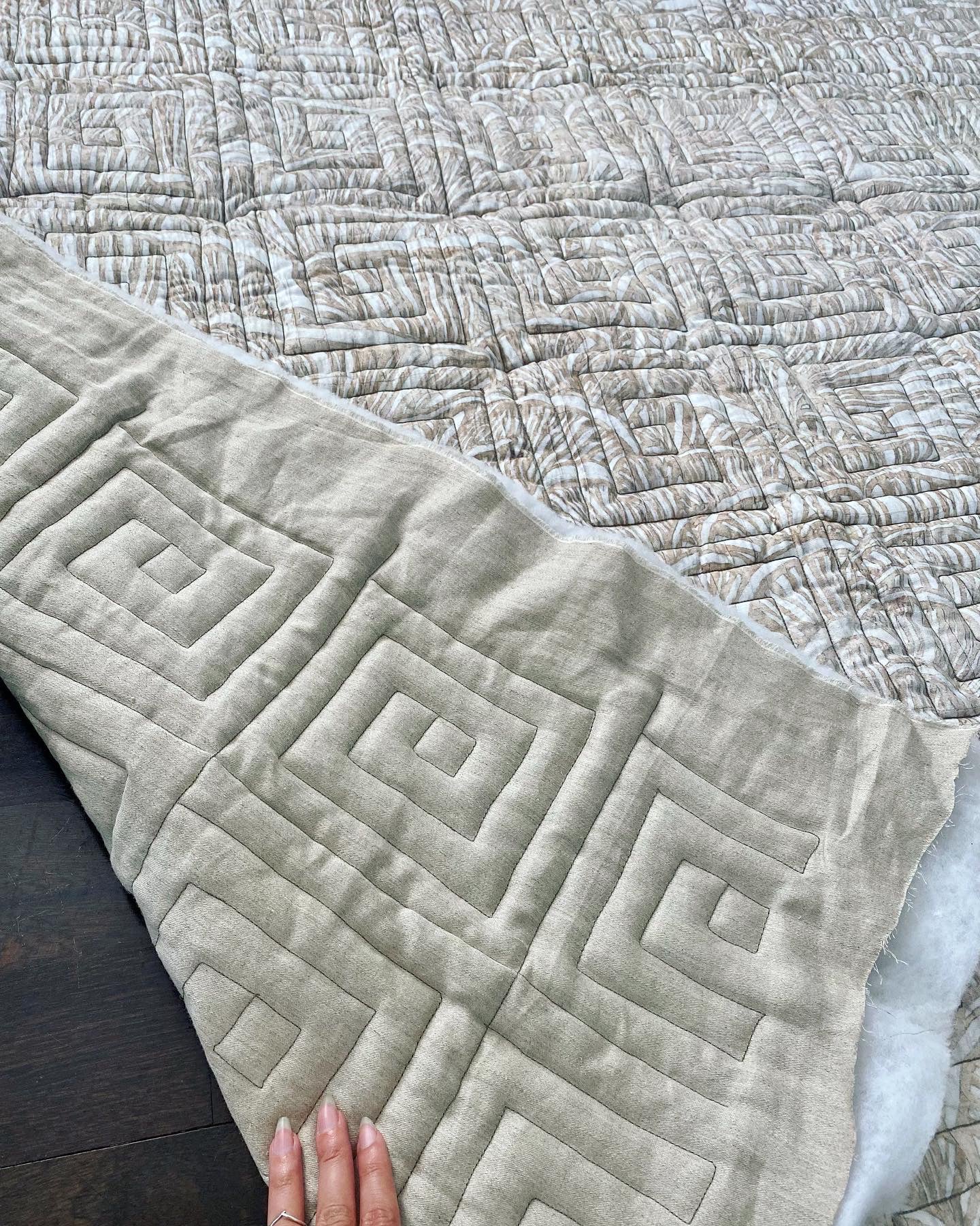 Serene Maximalism Log Cabin Quilted