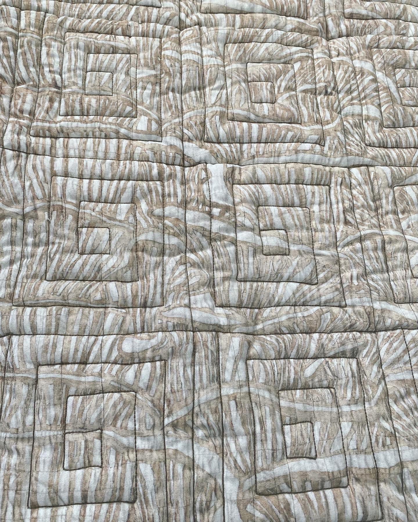 Serene Maximalism Log Cabin Quilted