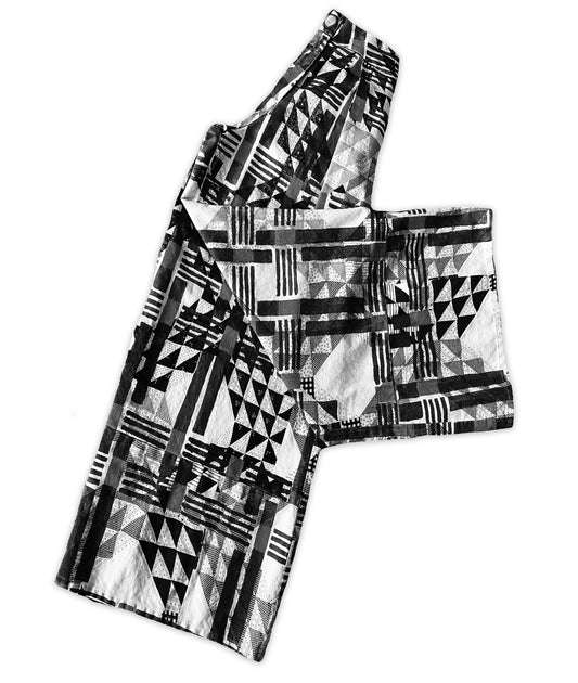 Urban Cross-Over Black & White Pleated Pant