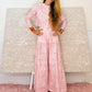 Pearlized Blush Serene Maximalism Pleated Pant