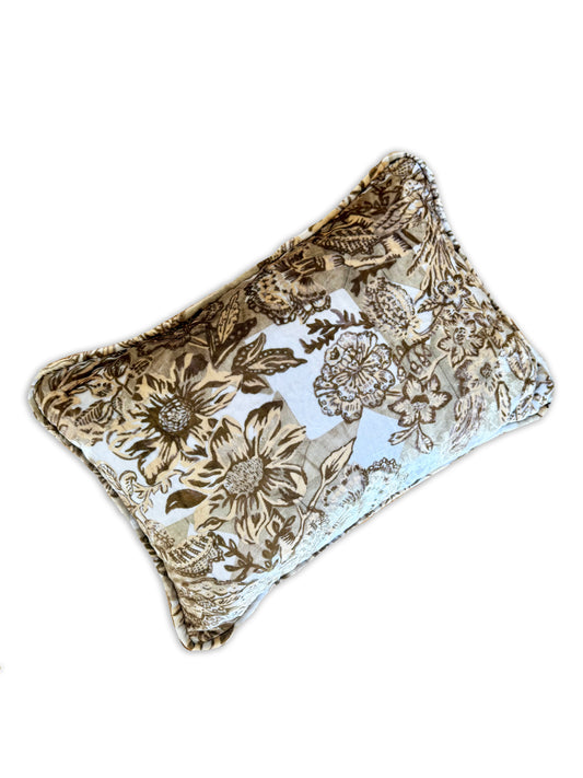 Velvet Whimsiculture Camel Sepia Colorway Lumbar Decorative Pillow