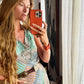 Patternier Ticking Stripe Patchworked Pieced Silk Bias Dress