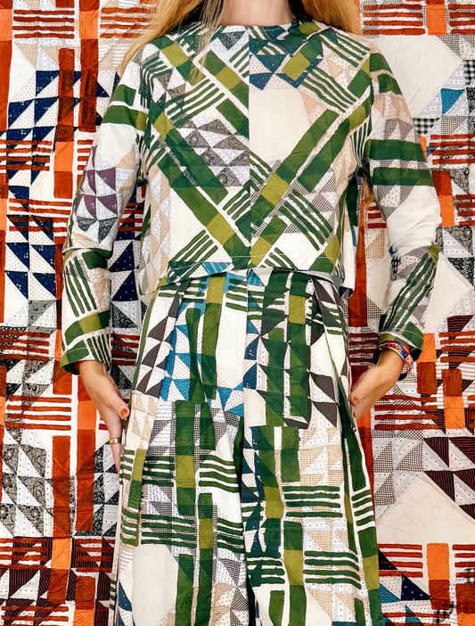 Urban Cross-Over Forest Green Dolman Sleeve Blouse