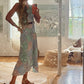 Patternier Ticking Stripe Patchworked Pieced Silk Bias Dress