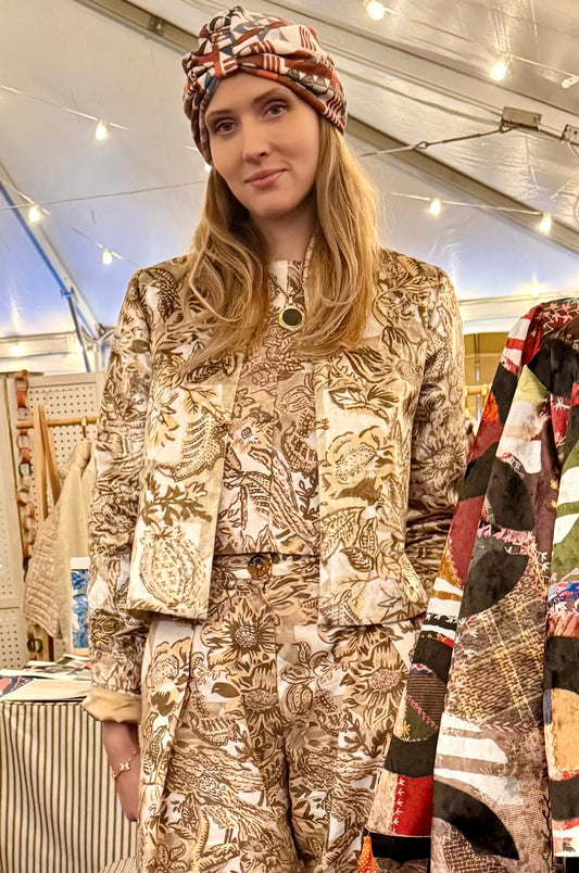 Whimsiculture Camel Sepia Velvet Jacket