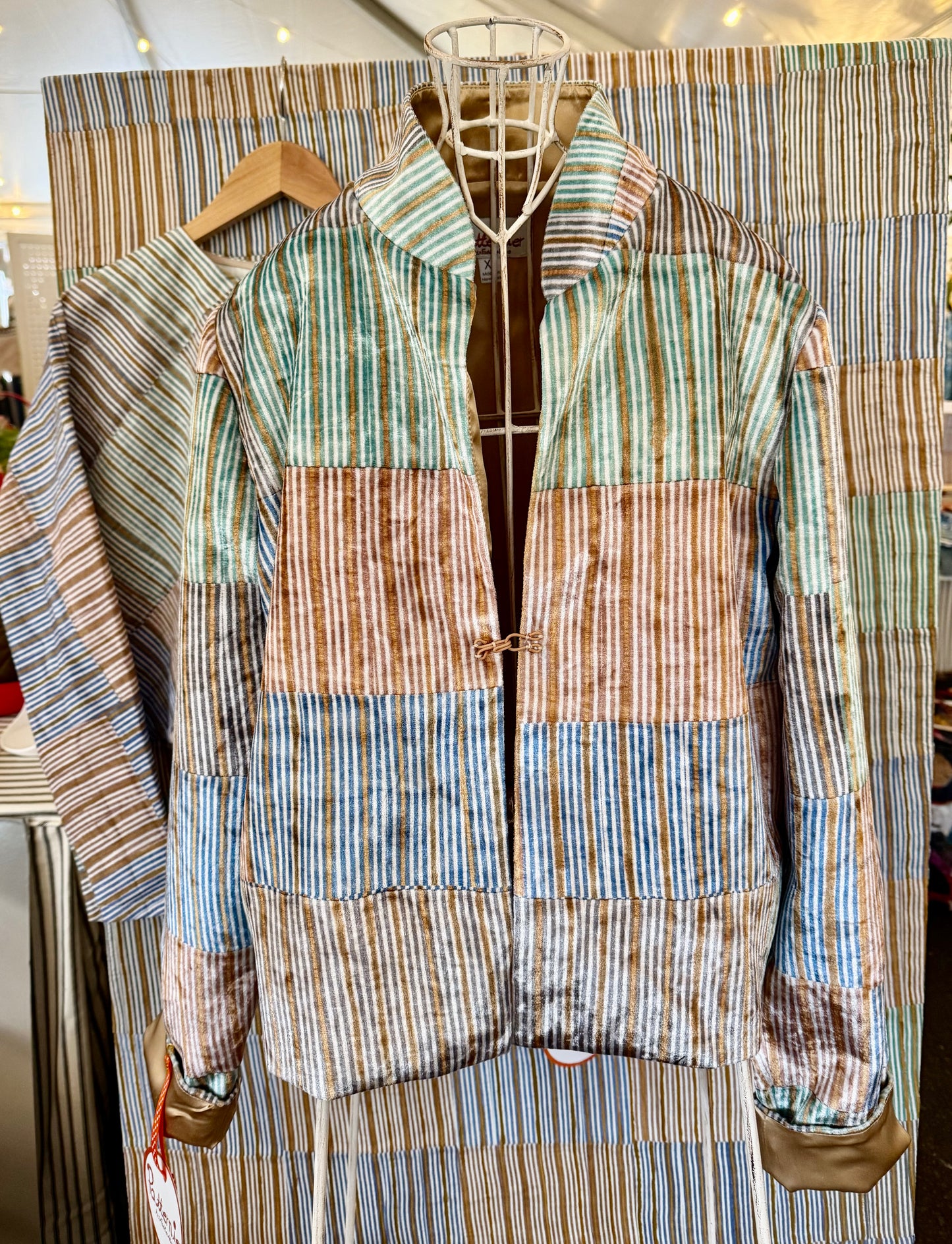 Patternier Ticking Stripe Velvet Jacket