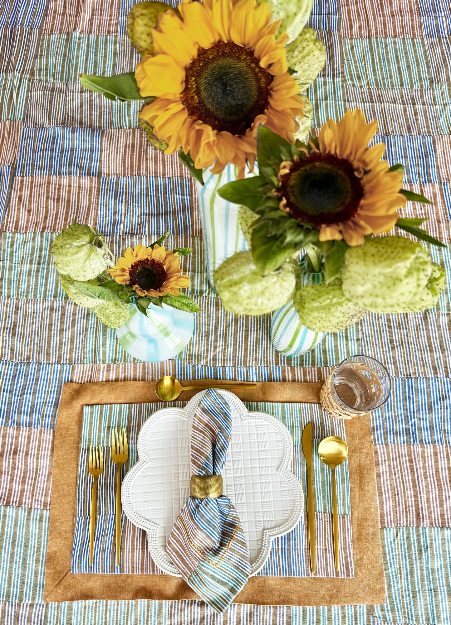 Patternier Ticking Stripe Hem-Stitch Napkin