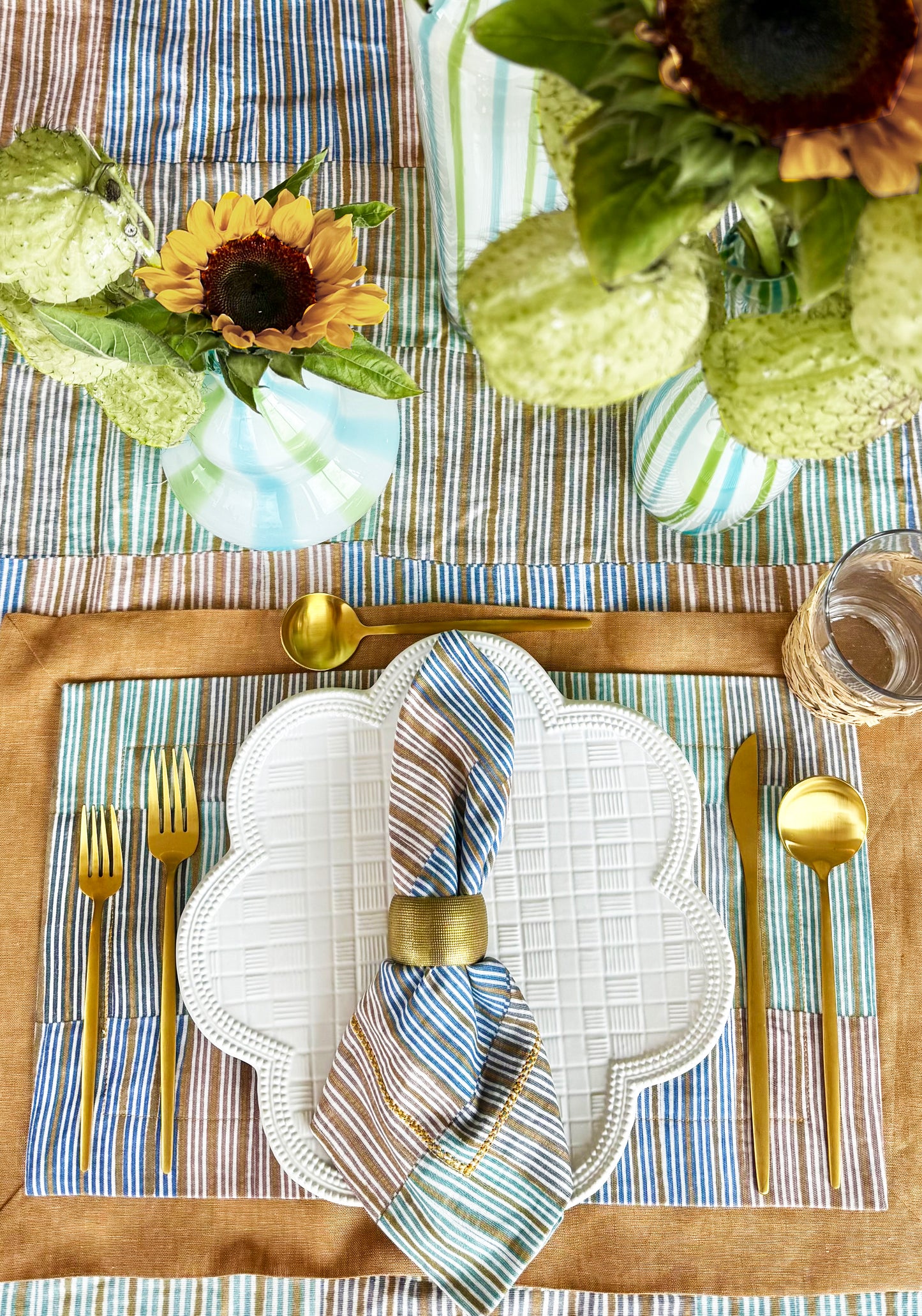 Patternier Ticking Stripe Hem-Stitch Napkin