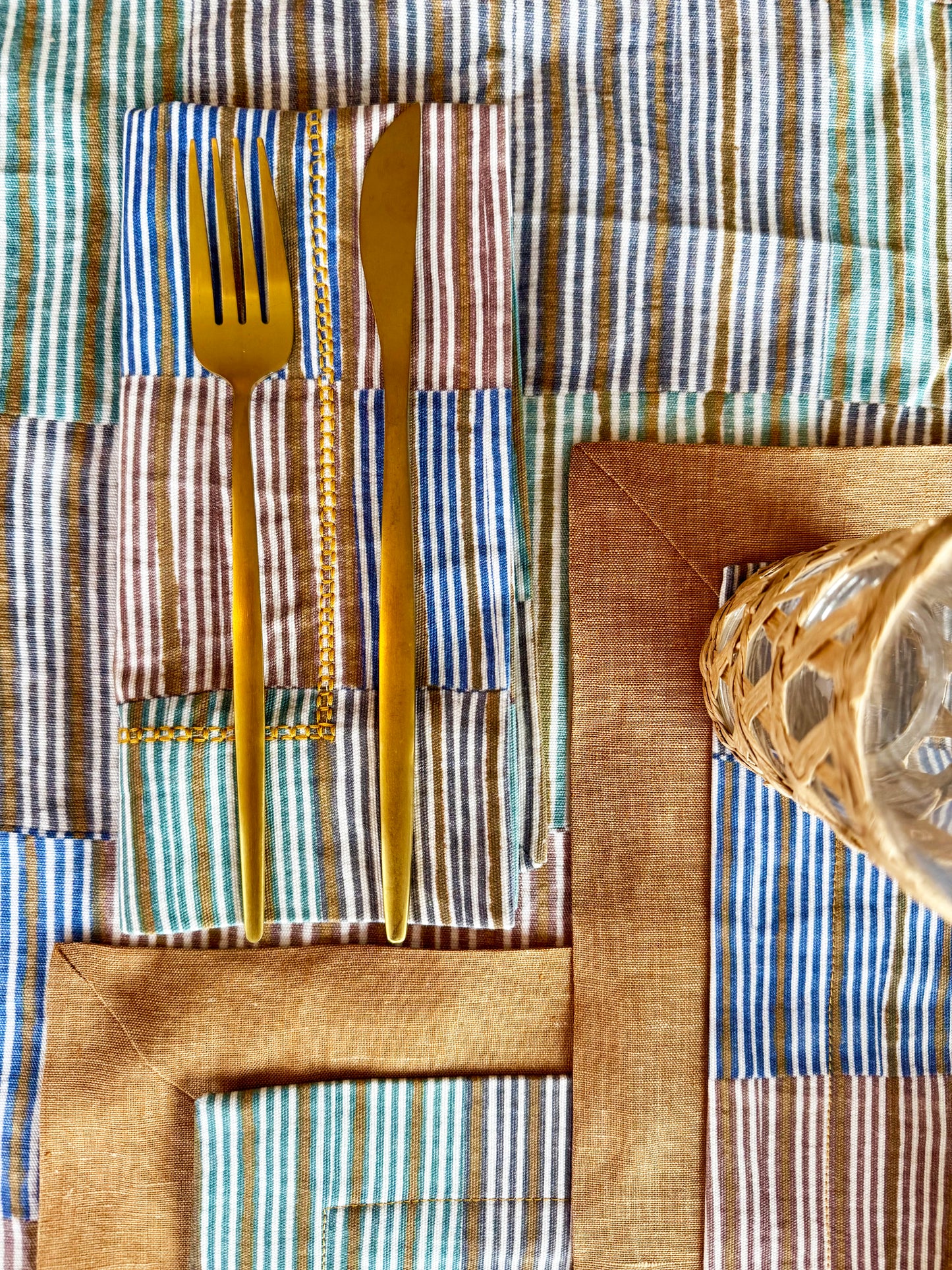 Patternier Ticking Stripe Hem-Stitch Napkin