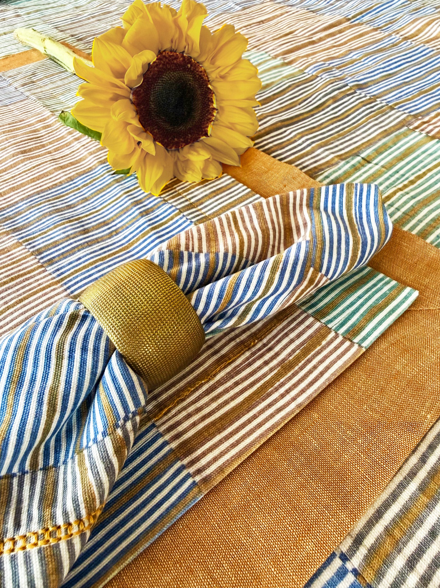 Patternier Ticking Stripe Hem-Stitch Napkin
