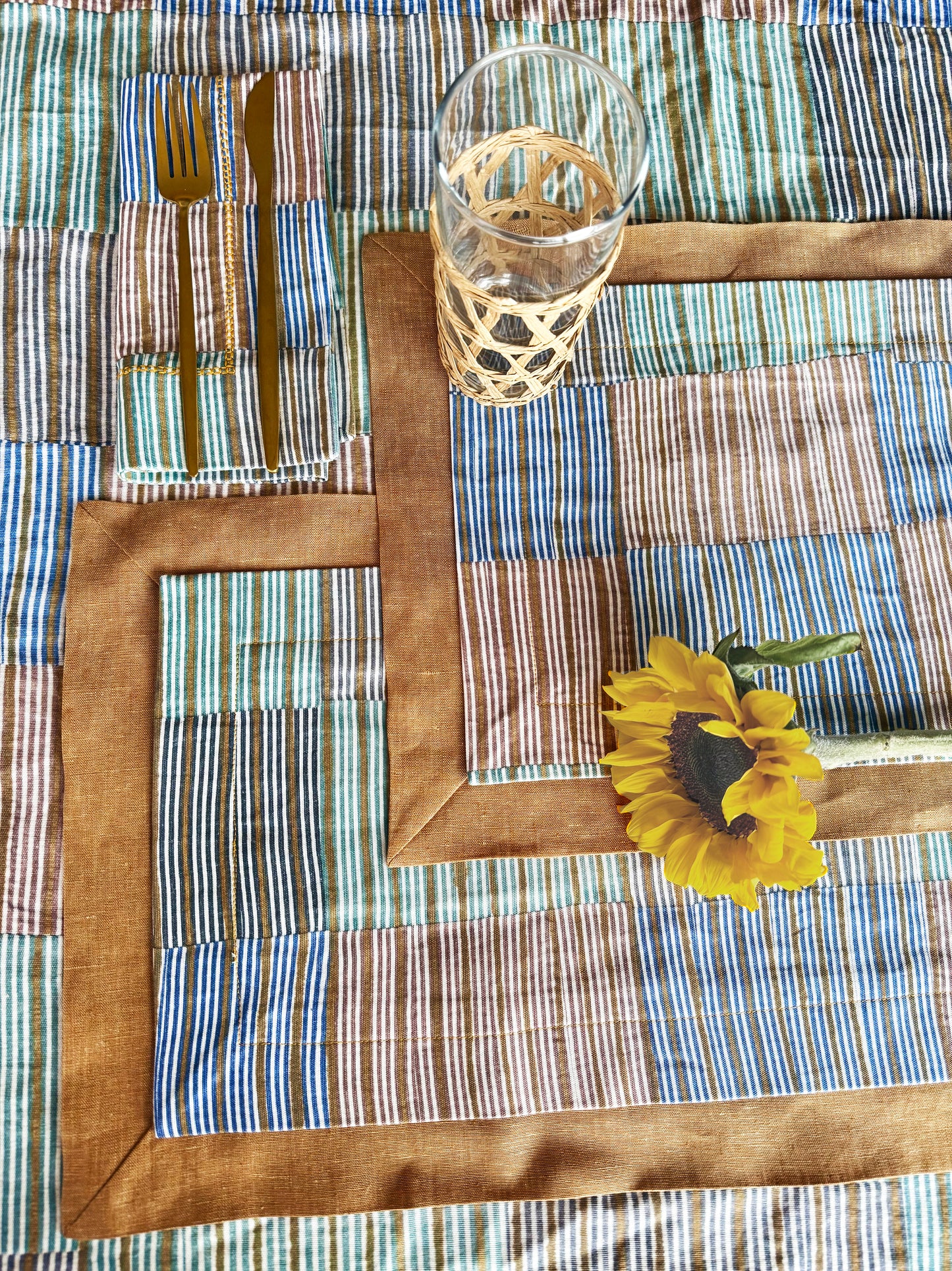 Patternier Ticking Stripe Hem-Stitch Napkin