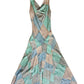 Patternier Ticking Stripe Patchworked Pieced Silk Bias Dress