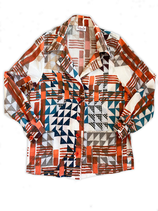 Urban Cross-Over  70's Button Down Blouse