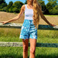 Denim Patternier Jean Short in Whimsiculture Pattern