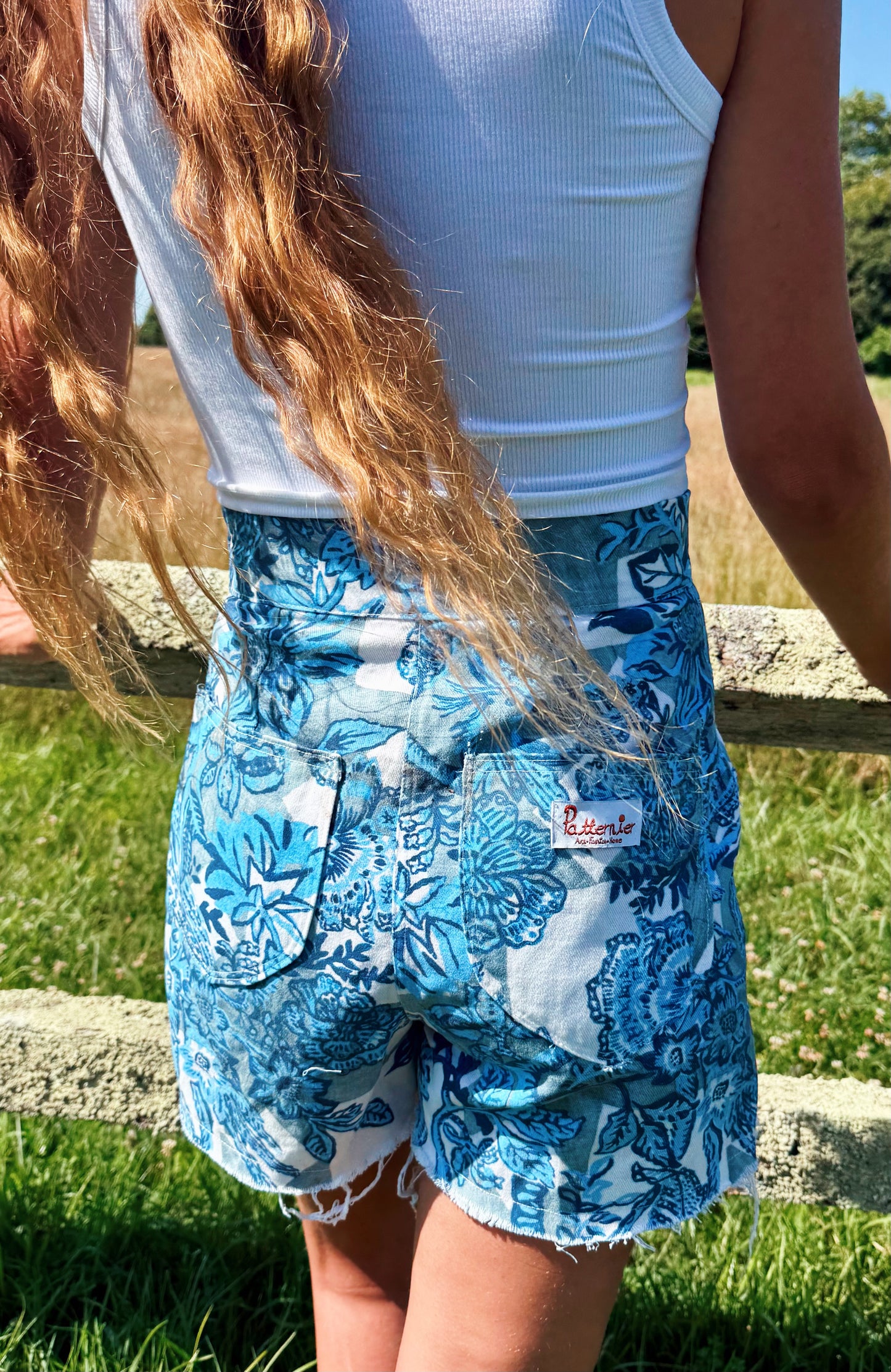 Denim Patternier Jean Short in Whimsiculture Pattern