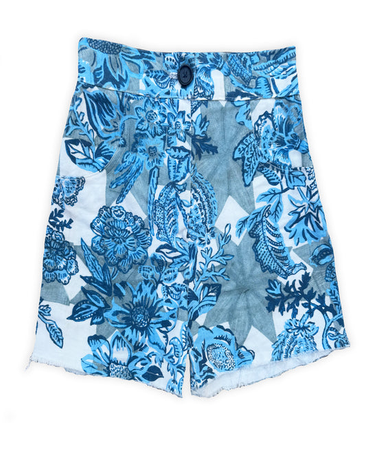 Denim Patternier Jean Short in Whimsiculture Pattern