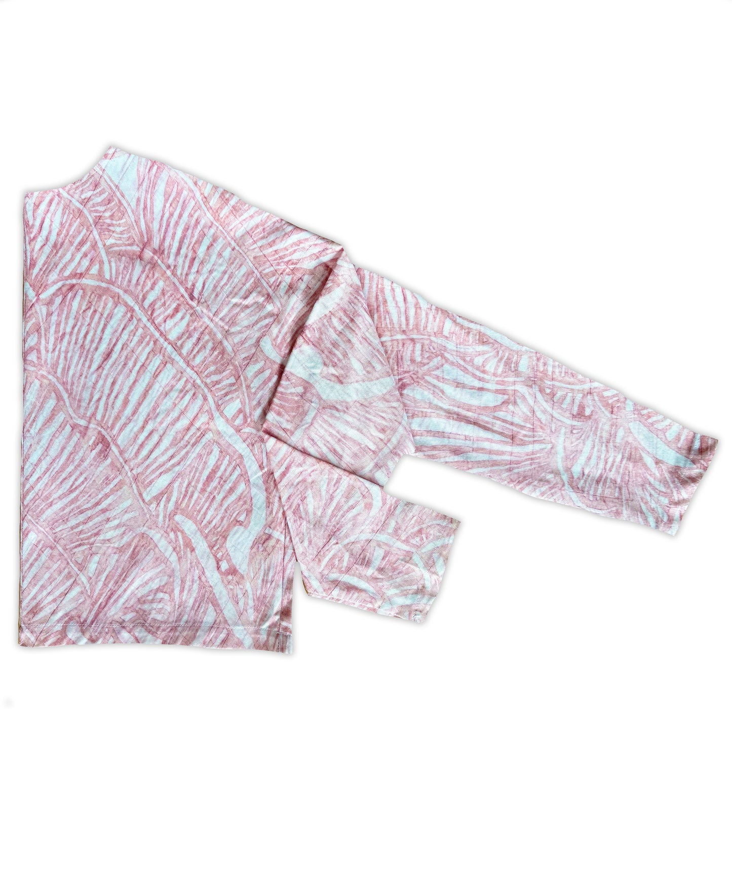 Pearlized Blush Serene Maximalism Dolman Sleeve Blouse