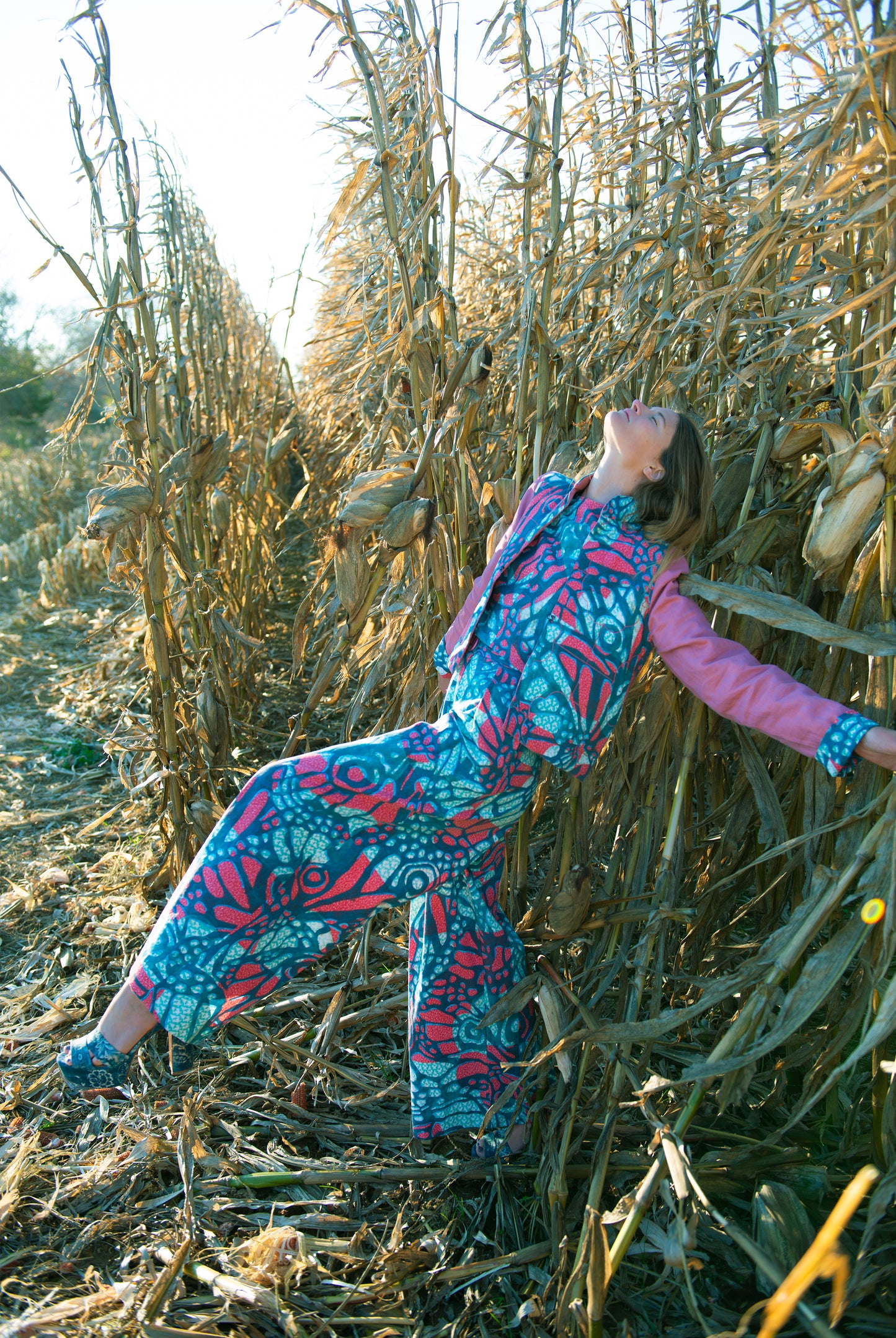 Surrealism in Flight- Reversible Quilted Barn Jacket