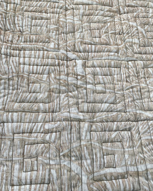 Serene Maximalism Log Cabin Quilted